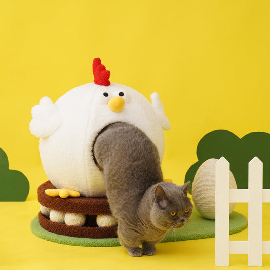 KFX-8545981 Summer Cooling Cat House with Turntable Toys and Climbing Frame - Cuckoo Chicken Land Design