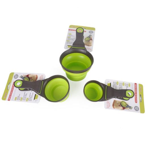 KFX-8559421 Multi-Function Dog Food Spoon - Scoop, Serve, and Seal in Green and Black