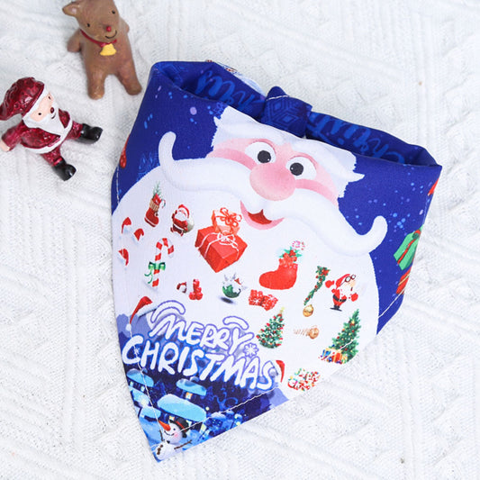 KFX-8566589 Christmas Cartoon Cotton Pet Dress and Triangle Scarf for Pets