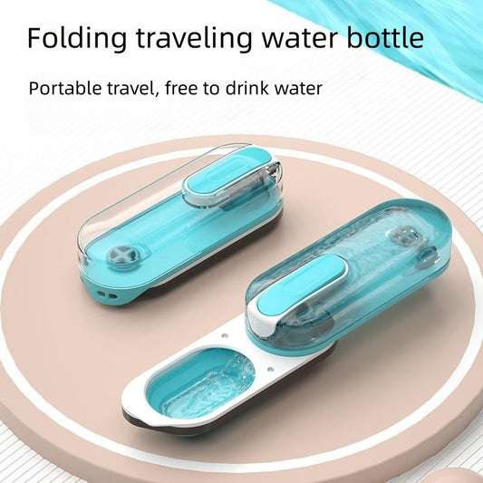 KFX-8577981 Portable Dog Water Bottle for Outdoor Activities - Foldable Pet Drinking Solution