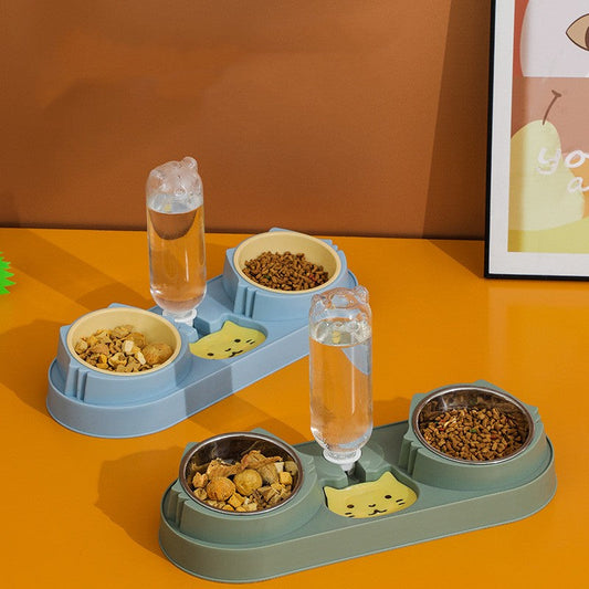 KFX-8601917 Anti-Spill Automatic Pet Water Food Bowl for Dogs and Cats, Multiple Color Options