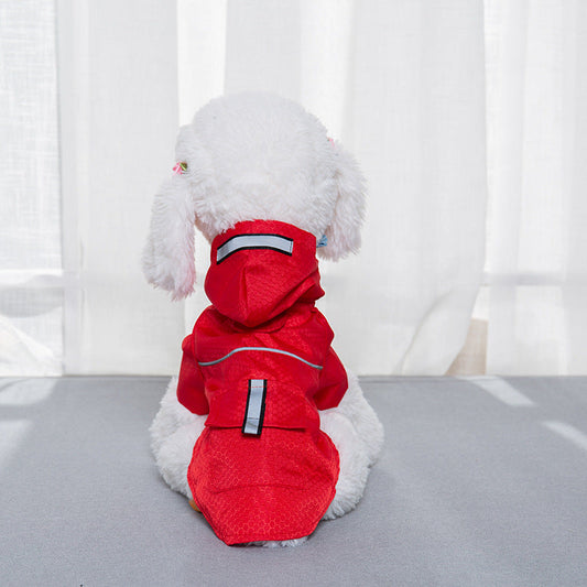 KFX-8602301 Reflective Stripe Raincoat for Cats and Dogs - Various Colors and Sizes Available