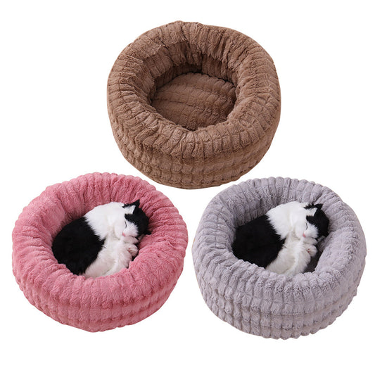 KFX-8605757 Cozy Round Plush Pet Nest for Cats – Soft, Warm & Comfortable Sleeping Space