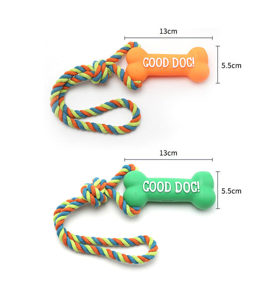 KFX-8614077 Durable Bite-Resistant Dog Bone Toy with Vocalization - Available in Multiple Colors