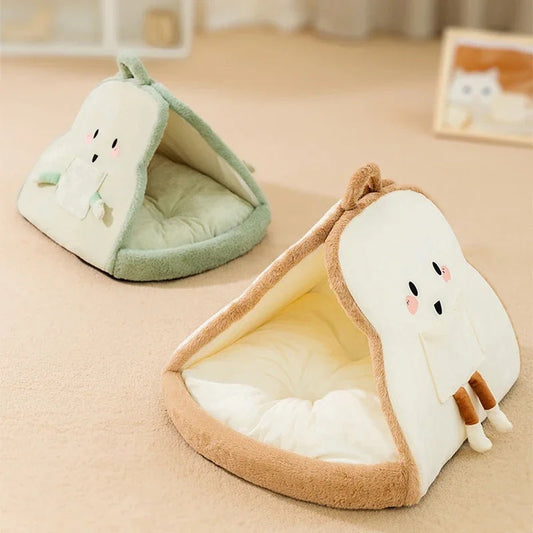 KFX-8626237 Cozy Winter Cat Tent Soft Nest Bed for Deep Sleeping Pets