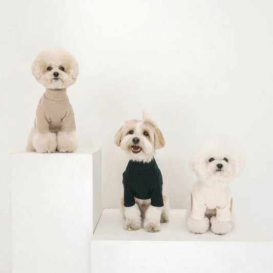 KFX-8632509 Stylish Contrast Vertical Pet Clothing in Brown, Black, Beige, and Grey - Multiple Sizes Available