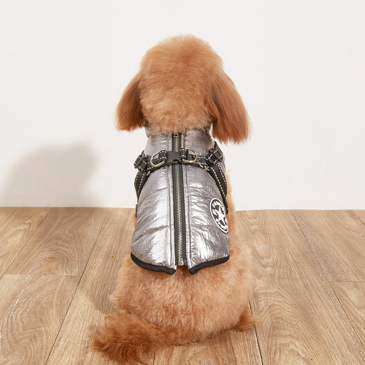 KFX-8656189 Warm Thickened Cotton-Padded Fleece-Lined Dog Clothing with Reflective Details