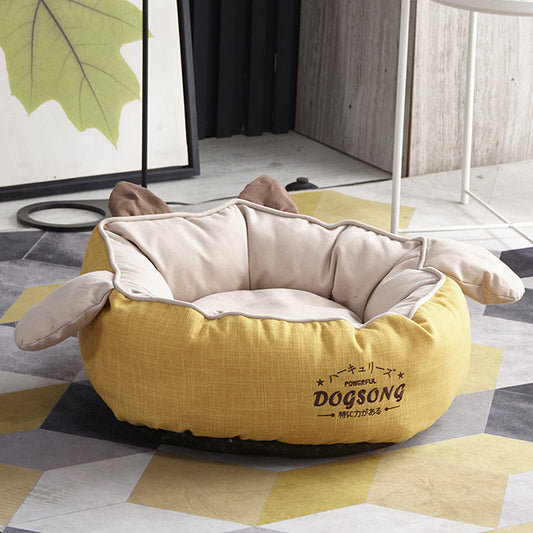 KFX-8661565 Removable Washable Pet Bed with Orthopedic Foam for Cats and Dogs, Soft Cotton-Padded Rim, Available in Various Colors and Sizes