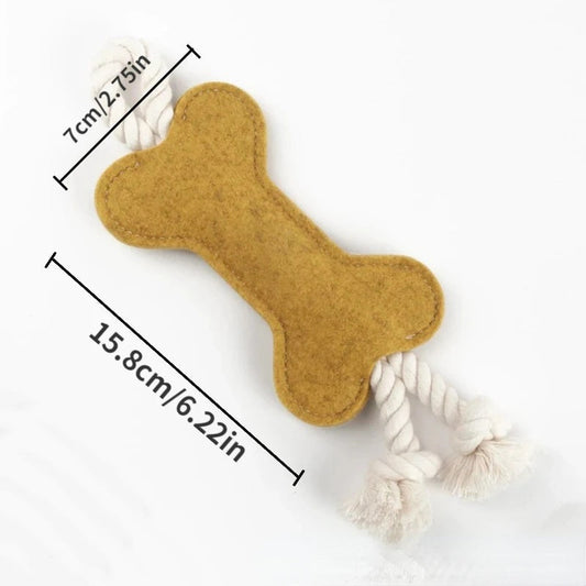 KFX-8664765 Dog Puzzle Toy - Bite Resistant Rope Knot Bone Shaped Training Tool for Dogs, 16x7x1cm, 41g