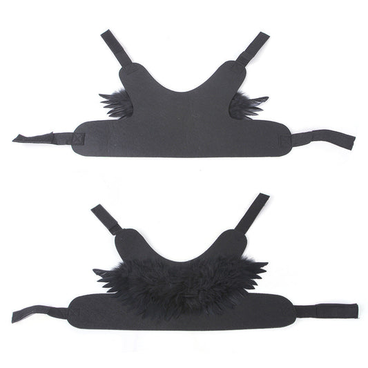 KFX-8666557 Halloween Angel Wings Dog Costume for Pets - Black & White Options, Felt Cloth Material