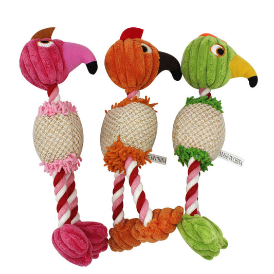 KFX-8668093 Colorful Cotton Rope Bird Toy for Dogs and Cats - Plush Design for Chewing and Vocal Play