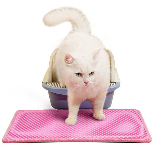 KFX-8669117 Double Layer EVA Cat Litter Mat with Rice Shape Design for Effective Litter Trapping