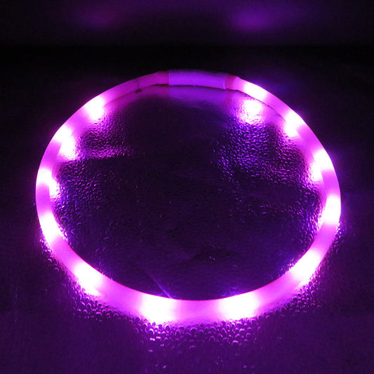 KFX-8669245 Luminous Anti-Lost Dog Collar with USB Charging - Adjustable Sizes S, M, L, Multiple Flash Modes
