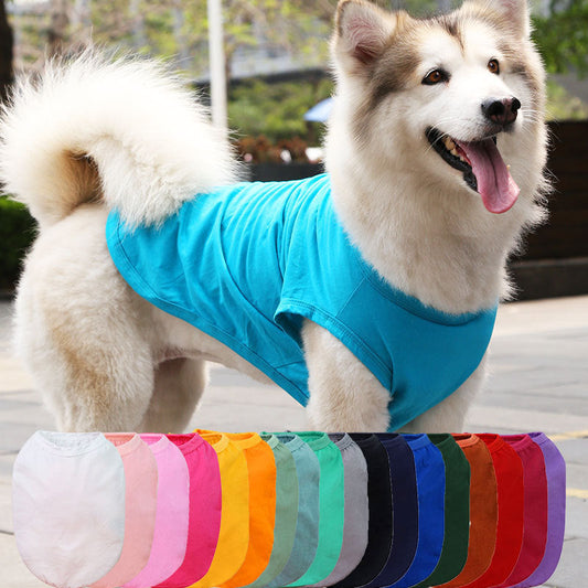 KFX-8684349 Lightweight Cotton Dog Vest for Small to Extra Large Dogs - Summer T-shirt Style