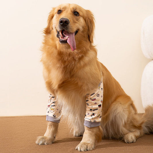KFX-8691773 Dog Knee Protector Pad and Scarf Set for Elbow Support and Callus Treatment, Comfortable and Adjustable for Medium to Large Dogs