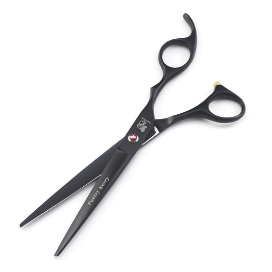 KFX-8701629 Professional Pet Grooming Scissors Set - Straight, Curved, and Tooth Scissors with Comb and Forceps, Stainless Steel, 7.0-inch & 6.5-inch