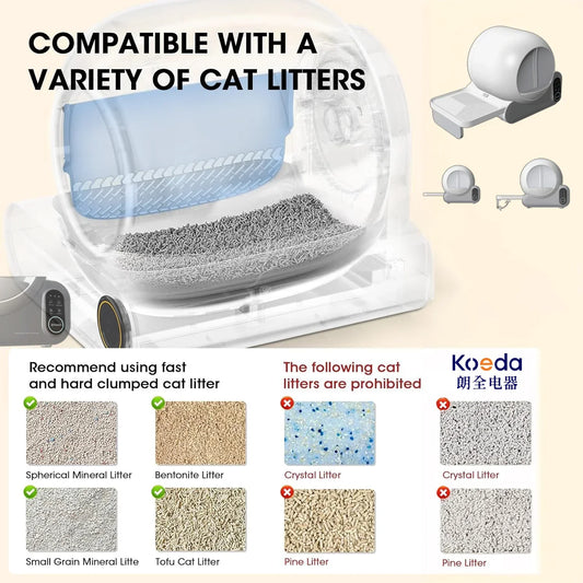KFX-870163 Extra Large Smart App-Controlled Self-Cleaning Cat Litter Box with Odor Control and Easy Clean Feature