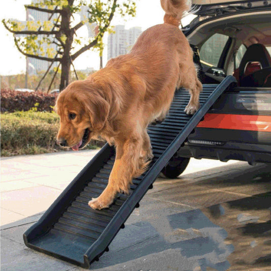 KFX-8704189 Pet Folding Ramp Ladder with Non-slip Plastic Stairs for Easy Access
