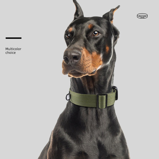 KFX-8713533 Adjustable Tactical Dog Collar for Medium and Large Breeds - Nylon Material, Available in Black, Gray, Army Green, and Khaki