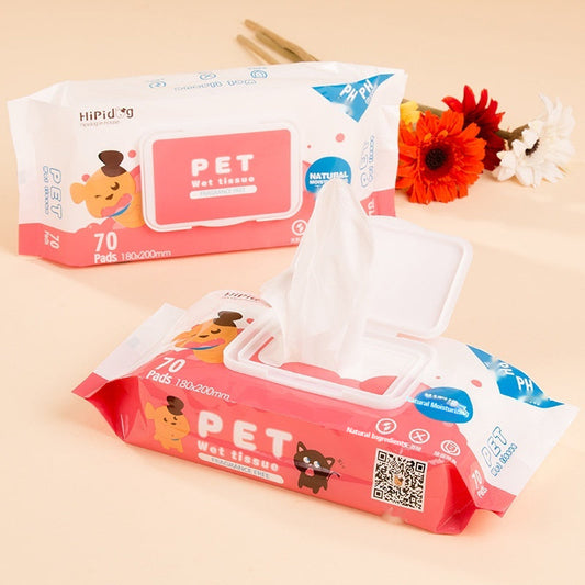 KFX-8719165 Pet Cleaning Wipes for Dogs and Cats - 70 Count Non-Woven Fabric