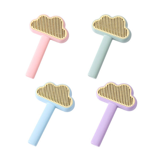 KFX-8728637 Self-Cleaning Pet Comb – Cat Hair Remover in Taro Purple Pink, Nordic Blue, Transparent Green