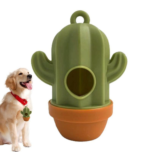 KFX-8741821 Cactus Shaped Pet Waste Bag Dispenser - Easy Carrying Dog Waste Management Case