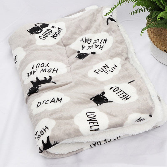 KFX-8750909 Thickened Lamb Velvet Mat for Dogs and Cats, Warm Universal Cushion for All Seasons