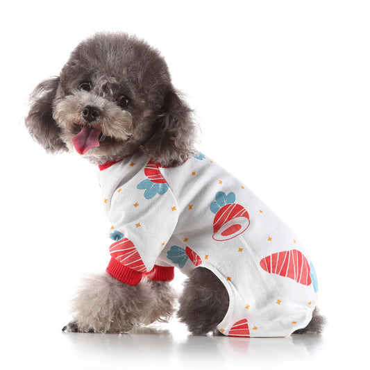 KFX-8754493 Cozy Cotton Pet Home Wear Pajamas in Multiple Fun Designs