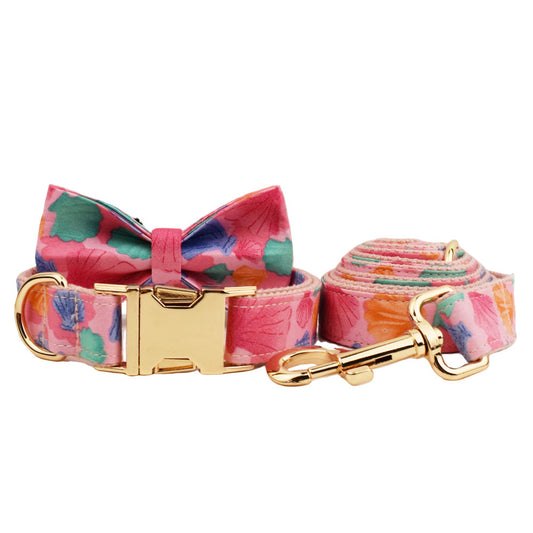 KFX-8767549 Pet Collar and Leash Set with Bow and Vest - 4-Piece Accessories