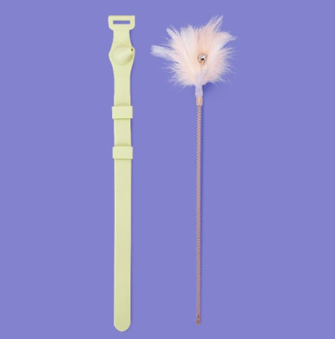 KFX-8779069 Cat Stick with Bell and Feather, Bite Resistant Kitten Toy for All Ages