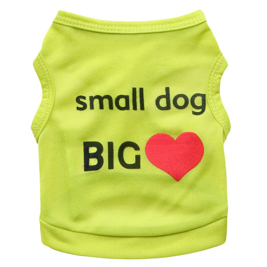 KFX-8785213 Small Dog Polyester Casual Vest - Heat and Abrasion Resistant, Available in Multiple Colors and Sizes