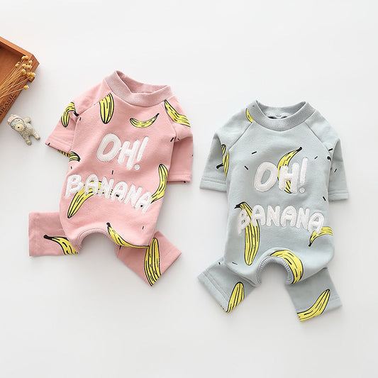 KFX-8790973 Colorful Floral Print Elastic Cotton Dog Clothing with Copper Eye Rope Decoration