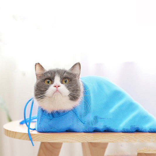 KFX-8800573 Cat Bath Bag with Anti-Scratch Design, Multi-Functional Pet Grooming Tool
