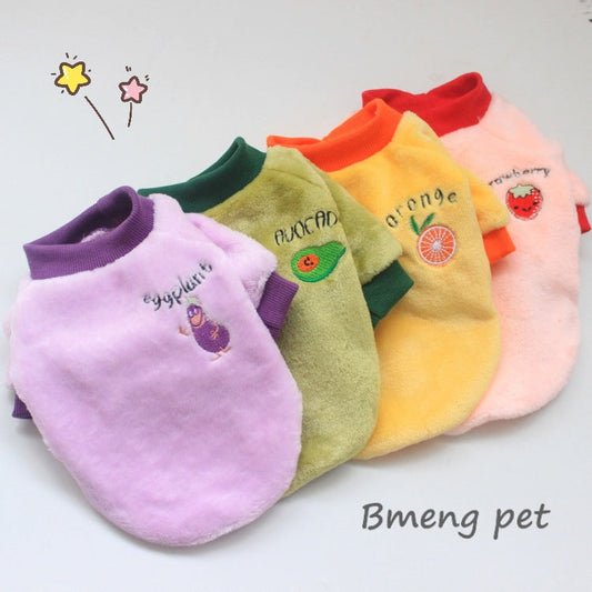 KFX-8802493 Warm Velvet Puppy Sweatshirts in Fruit Colors - Multiple Sizes Available