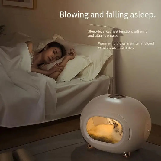 KFX-880339 Intelligent Automatic Blow-Drying Box for Small Pets - Eco-Friendly, Modern Design, Battery-Powered