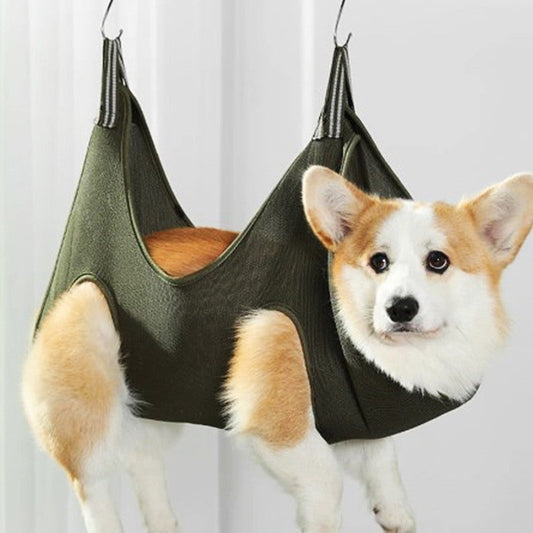 KFX-8805565 Pet Grooming Hammock for Cats and Dogs - Soft, Breathable Restraint Bag for Nail and Ear Care