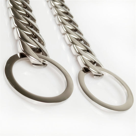 KFX-8811837 Mirror Polished Stainless Steel Dog Necklace with Adjustable Chain Lengths