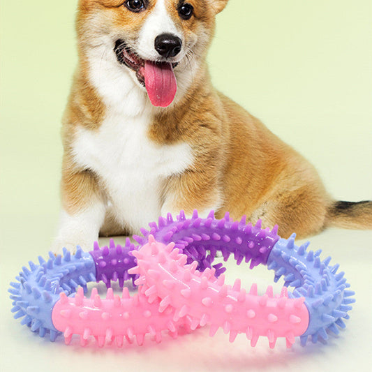 KFX-8826173 Three-Color TPR Dog Molar Chew Toy Ring for Pets