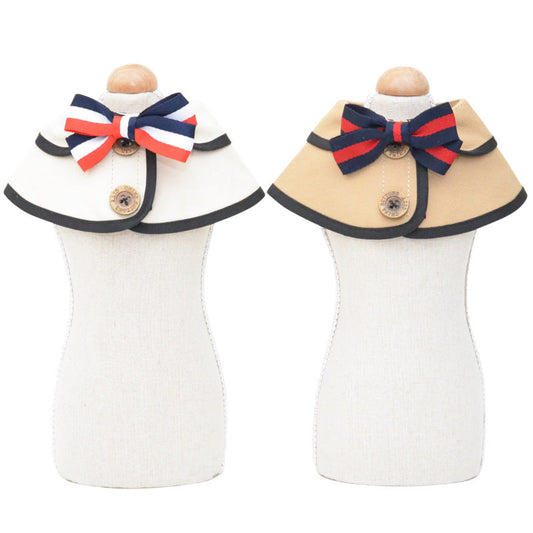 KFX-8828733 Casual Washed Cotton Pet Bow Tie Saliva Towel - Adjustable Neck Sizes S, M, L