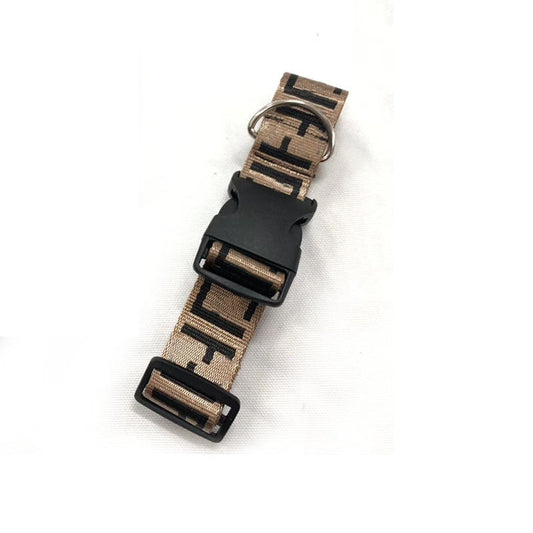 KFX-8836669 Brown Dog Collar with Leash Set for Small and Medium Breeds