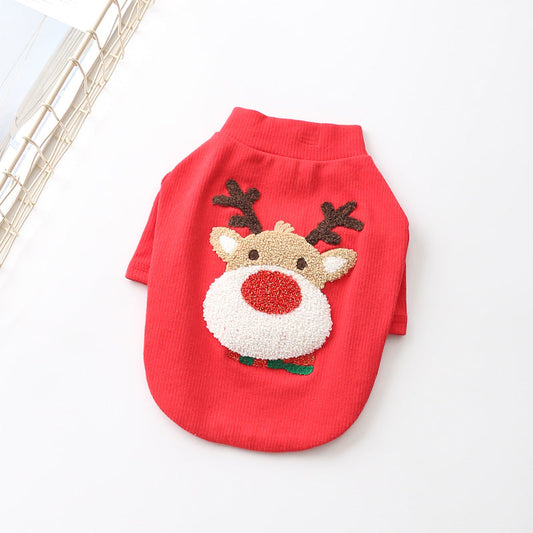 KFX-8847677 Cozy Cotton Puppy Sweater for Autumn and Winter – Available in Red and Green, Sizes XS-3XL