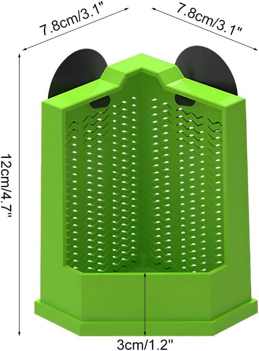 KFX-8848573 Corner Reptile Feeder Box with Suction Cups for Climbing Pets - Ideal for Bearded Dragons, Lizards, and Geckos