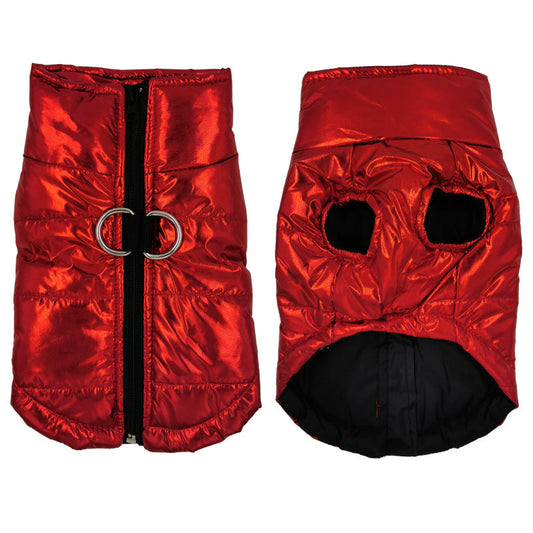 KFX-8852541 Glossy Cotton Pet Vest Jacket for Dogs - Available in Bright Colors and Various Sizes