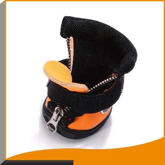 KFX-8854973 Stylish Casual Pet Shoes with Warm Wetsuit Fabric in Orange Yellow
