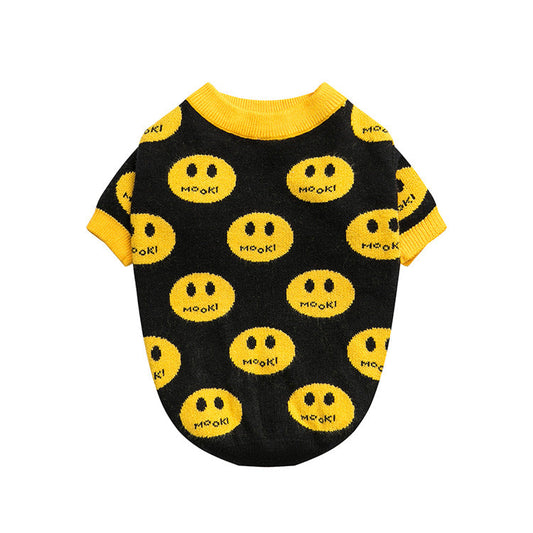 KFX-8867645 Casual Wool Sweater for Dogs and Cats - MK9 Smile Design in Black, Multiple Sizes Available