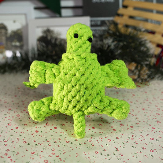 KFX-8870461 Cotton Rope Animal Chew Toy for Dogs - Giraffe, Hippo, Elephant, Duck, Bear, Tiger, Turtle, Alligator, Lion, Squirrel, Octopus, Dinosaur