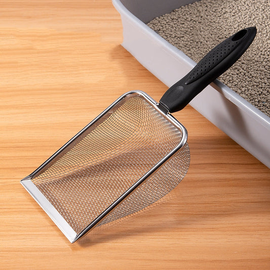 KFX-8881341 Stainless Steel Cat Litter Shovel with Fine Mesh Options for Efficient Sand Leakage