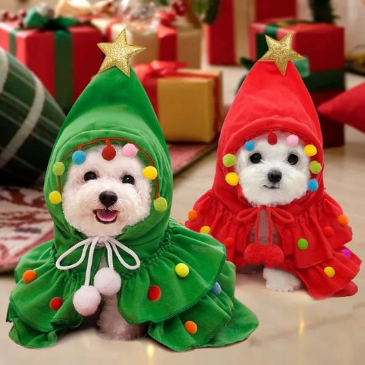 KFX-8882749 Cozy Autumn and Winter Pet Cloak - Two Color Shawl for Dogs