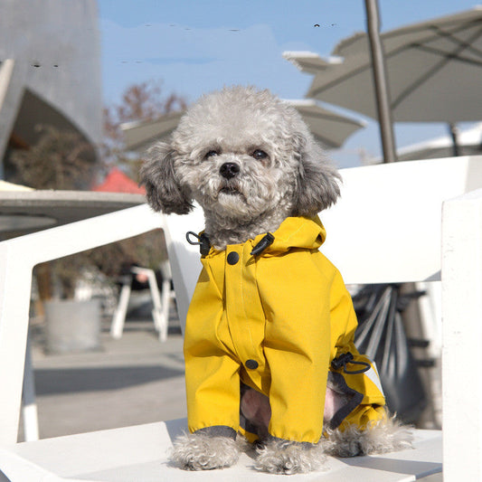 KFX-8883517 Waterproof Dog Raincoat in Lake Blue, Rose Red, and Turmeric - Available in S, M, L, XL, 2XL