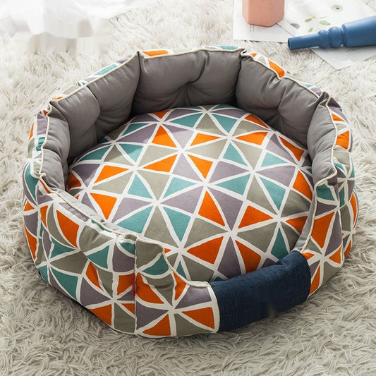 KFX-8885181 Round Winter Warm Dog and Cat Mattress - Removable and Washable Pet Bed in Multiple Colors and Sizes